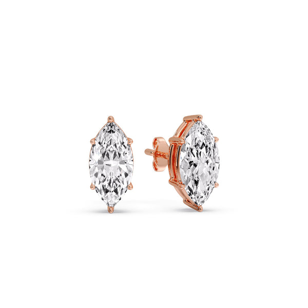 Marquise Diamond 6 Prong Stud Earrings Half Carat