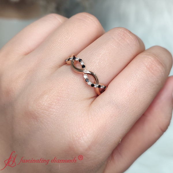 infinity diamond wedding promise band in rose gold FD1122B1 NL RG