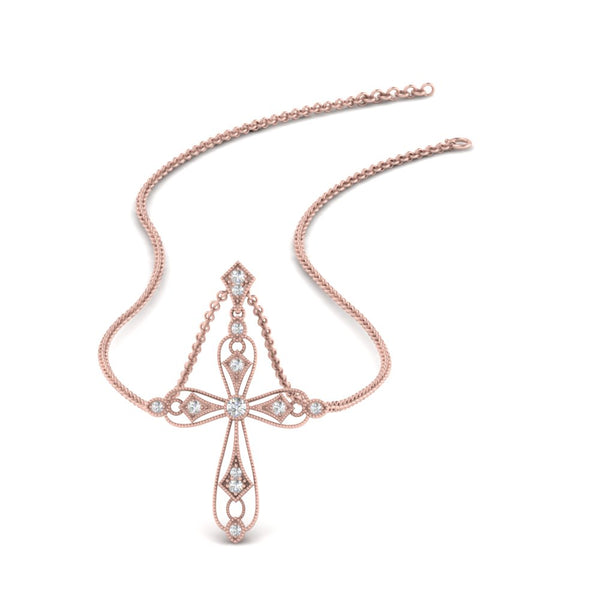 antique-delicate-cross-necklace-in-rose-gold-FDPD10877-NL-RG
