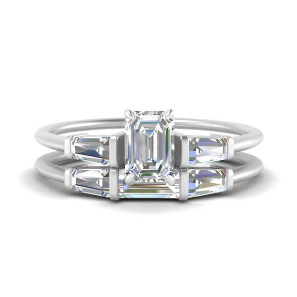 emerald-cut-bar-set-diamond-ring-with-matching-3-baguette-wedding-band-in-FDENS100EM-NL-WG