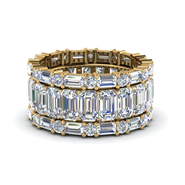 Emerald Cut Eternity Stack Bands