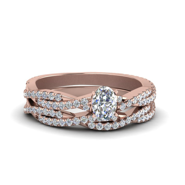 oval-shaped-simple-diamond-twisted-vine-bridal-ring-sets-in-14K-rose-gold-FD8233OV-NL-RG