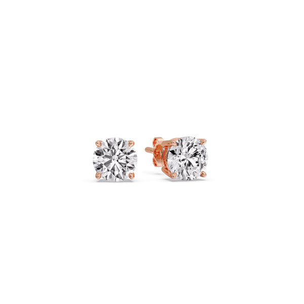 Round Diamond Stud Earring For Women